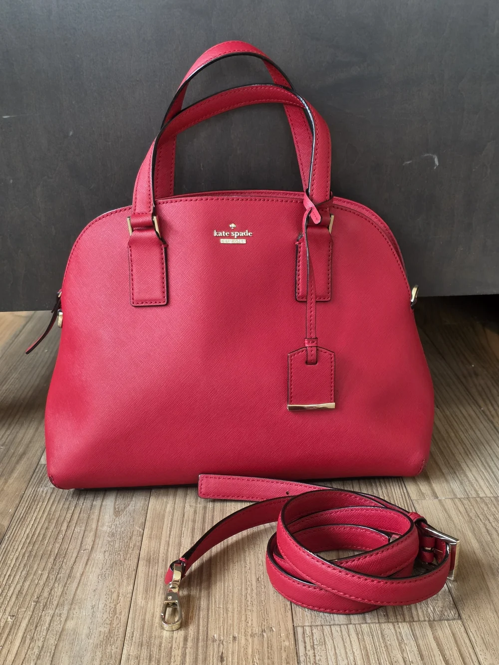 Kate Spade Cameron Street Lottie Satchel in Heirloom Red